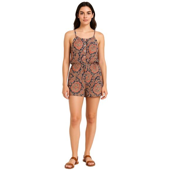 Vanilla Star Paisley Print Romper – Size Small – Boho Sleeveless One-Piece - Picture 1 of 7